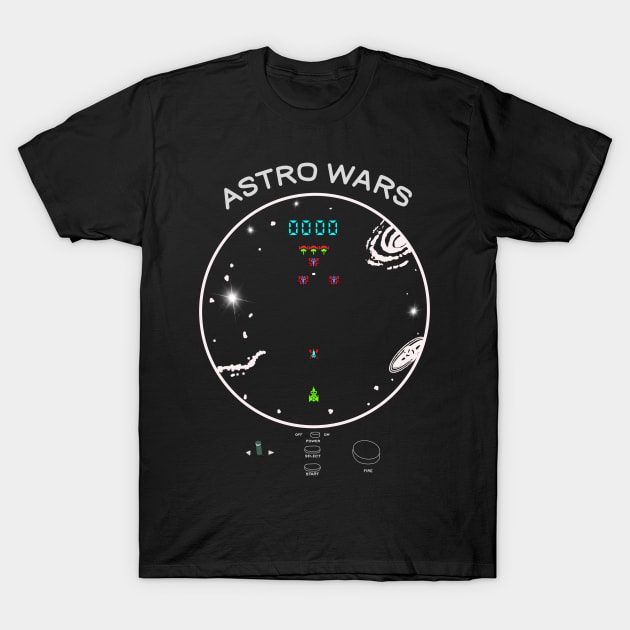 Retro Gaming the Legendary Astro Wars T-Shirt by MotorManiac